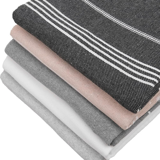 Set of 5 Turkish Beach Towel Oversized 39X71 Turkish Bath Towels Highly Absorbent Quick Dry Extra Large Sand Free Beach Towels for Beach Pool Spa Gym Yoga Travel Camping Blanket